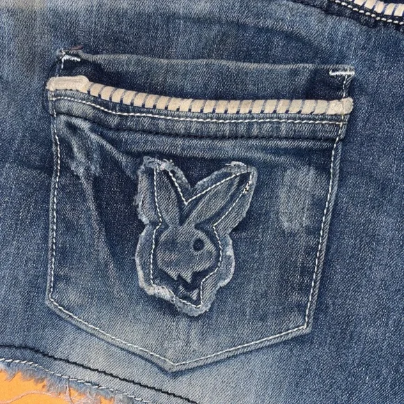 Women’s Y2K PLAYBOY Denim Shorts - Picture 3 of 4